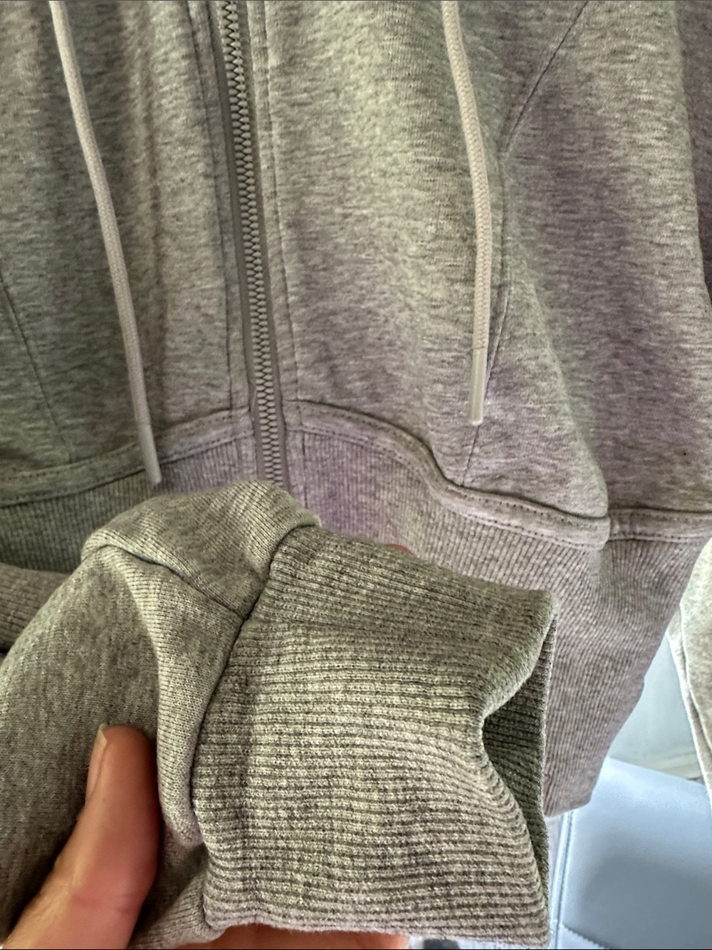 Joy lab - Cropped Gray Zip-Up Hooded Sweatshirt size small ( no size tag ) - Picture 5 of 7